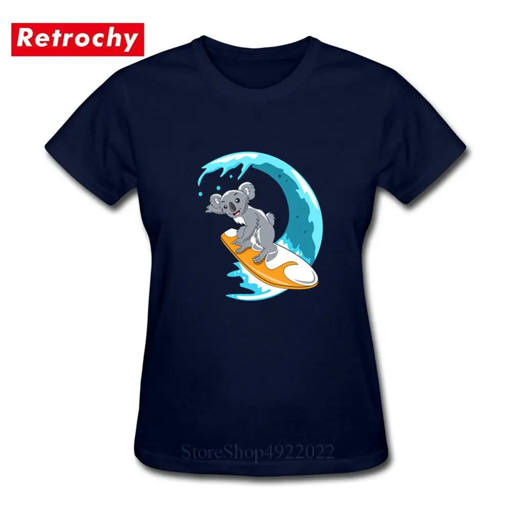 2019 Kawaii серфинг Koala футболка Летняя животный Дизайн Женщины Дети Мишка