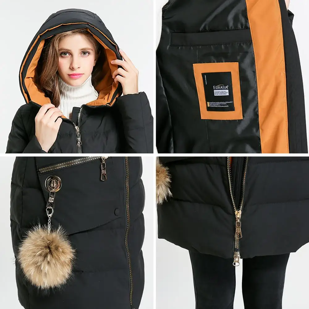 Евразии 2017 новое поступление зимнее пальто Для женщин Куртка Верхняя одежда с