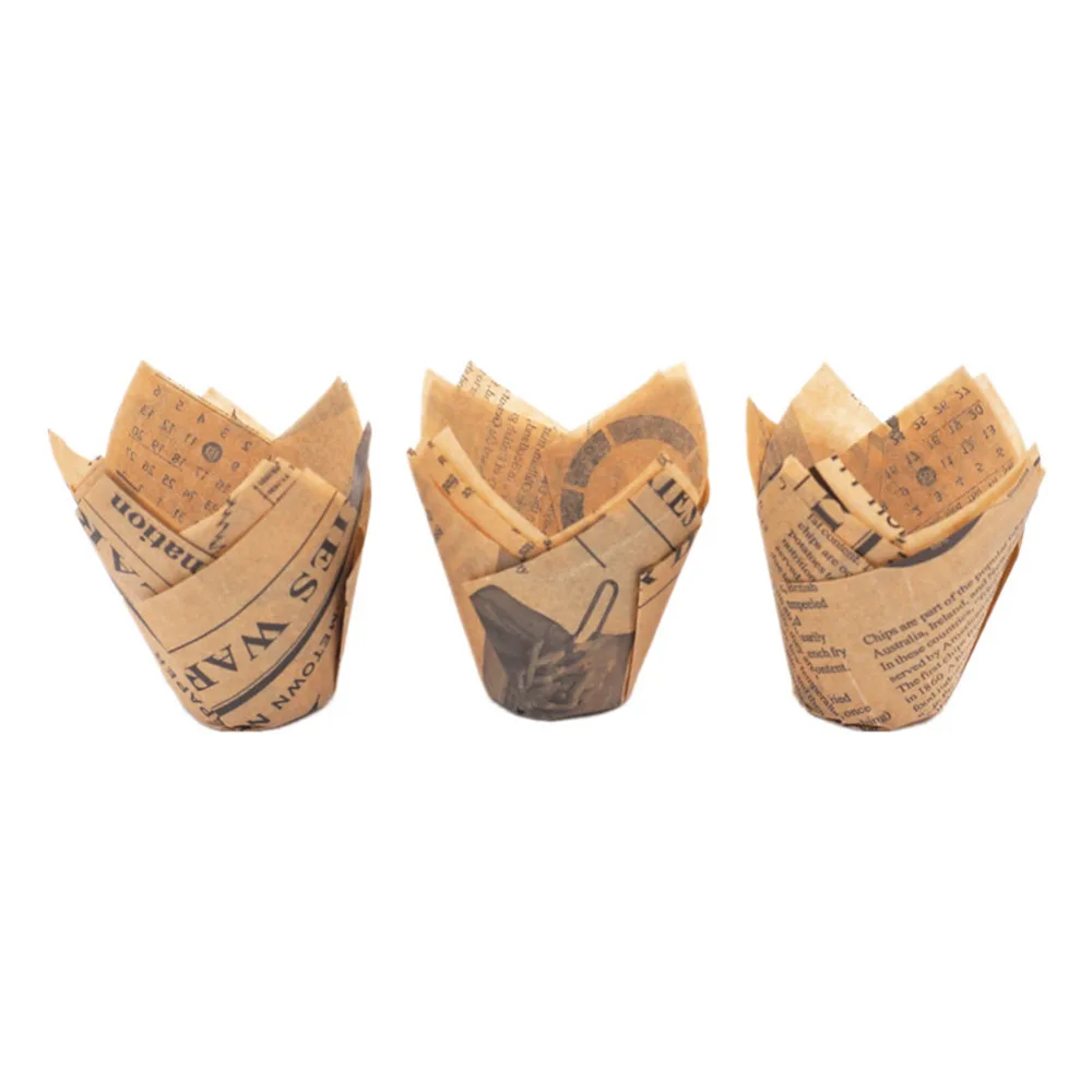 50 шт. Анти-Нефть Тюльпан Торт Шоколадный Кекс Маффин Формы Для Выпечки Чашки