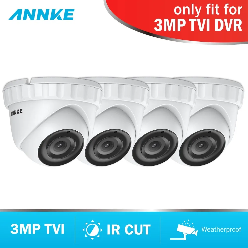 ANNKE HD 3MP TVI 4 шт. комплект камеры видеонаблюдения система ночного видения IR Cut для DVR