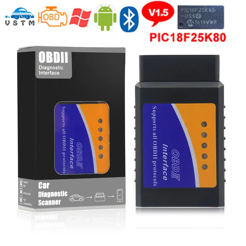 Сканер ELM327 V1.5 Super Mini BT PIC18F25K80 чип OBDII сканер elm327 v1.5 OBD2 Bluetooth поддерживает протоколы