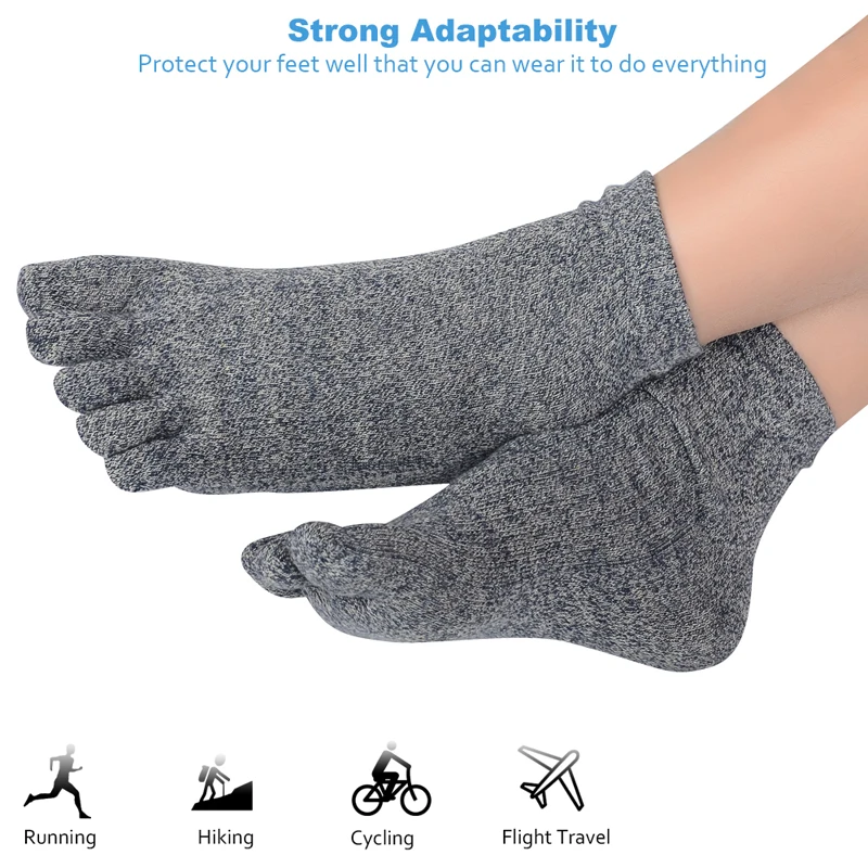 5 пар дышащие дезодорирующие хлопковые носки для мужчин пальцев дизайнерские