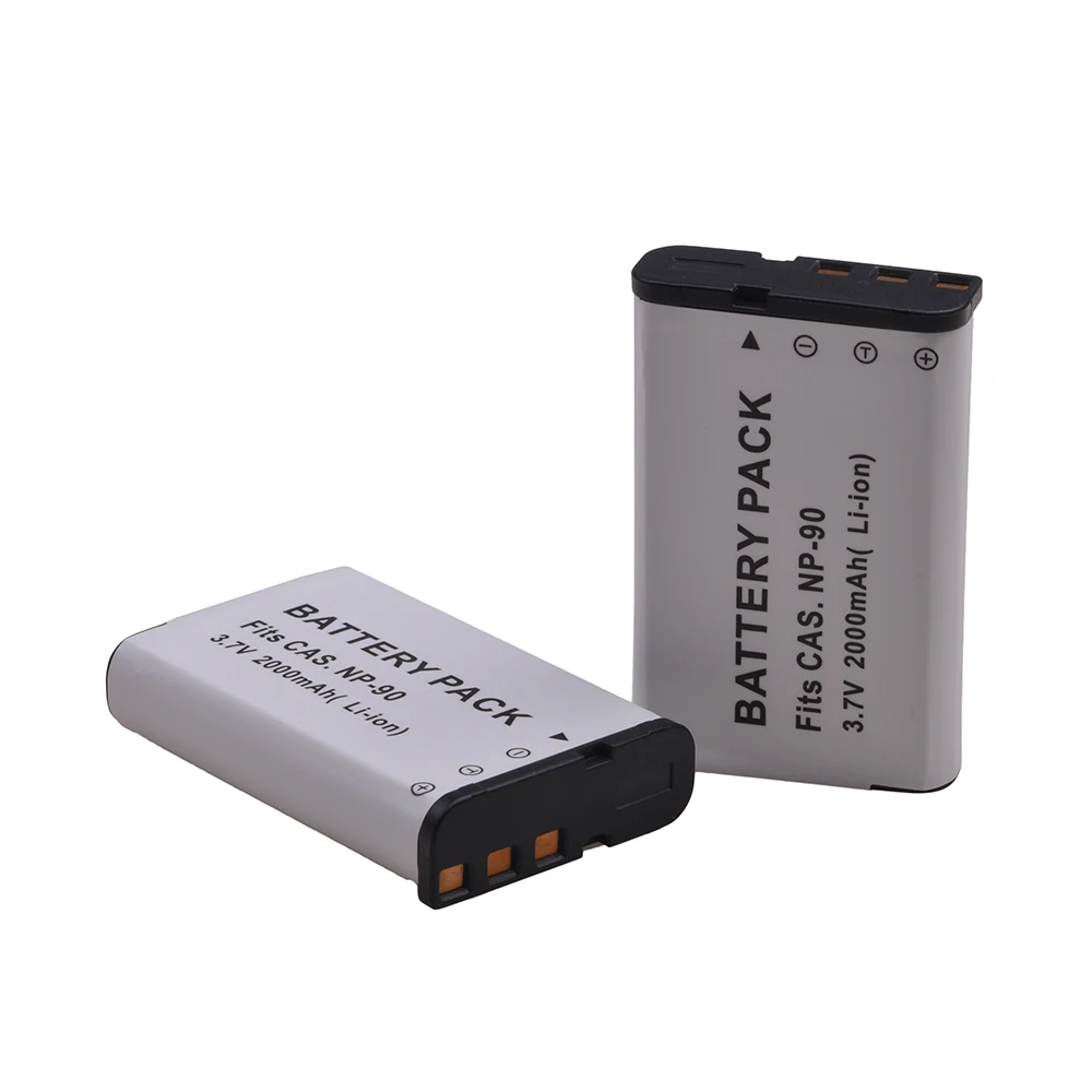 Tectra 2000mAh 2 шт NP 90 NP90 батарея для Casio Exilim EX H10 EXH10 H15 EXH15 FH100|Цифровые аккумуляторы| |