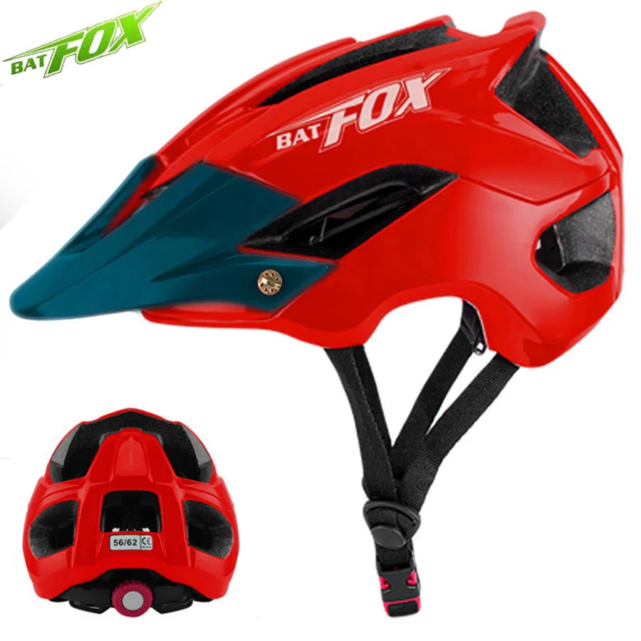 BATFOX велосипедный шлем MTB дорожный Safty Protction интегрально-Формованный Сверхлегкий дышащий велосипедный шлем для взрослых мужчин и женщин - Цвет: 5002-Red-DarkGreen