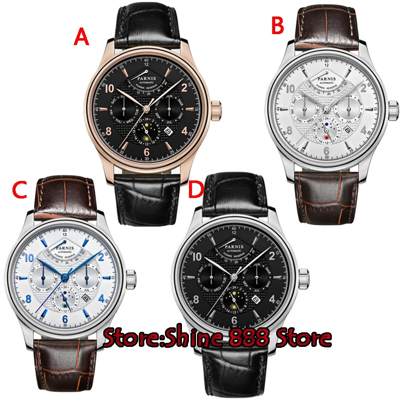 Мужские наручные часы Parnis автоматические из сапфировой стали 42 мм miyota 9100 |