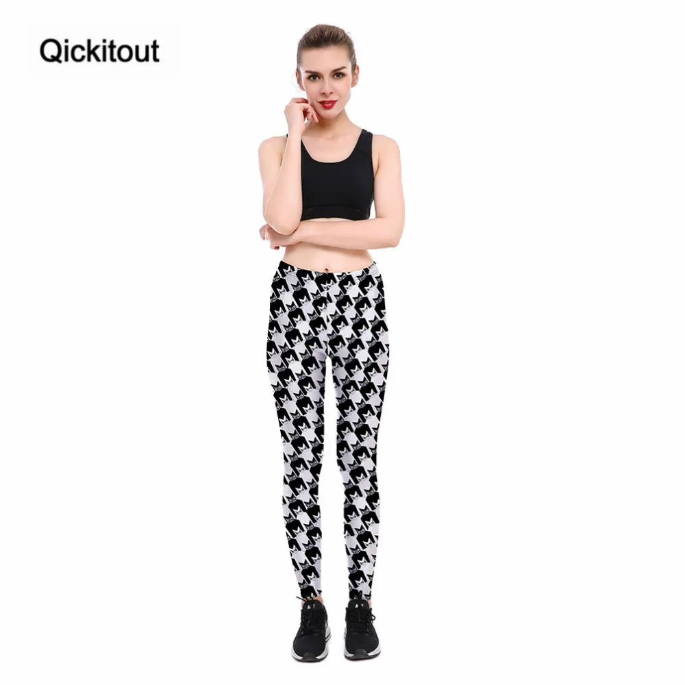 Qickitout Леггинсы для женщин черные туфли высокого качества и белый щиты Человек