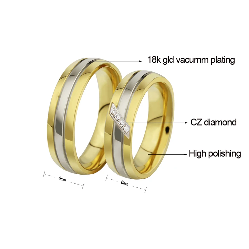 New Style Titanium Steel Creative Design Oblique Inlaid Zircon Rings For Women Men Couple Wedding Romantic Jewelry Gift RS035 | Украшения и