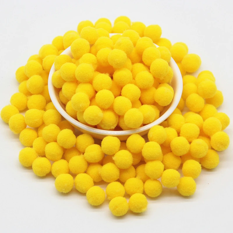 05Yellow 10 мм Pom Poms 288 шт. Меховые помпоны ручной работы для одежды DIY мягкие помпоны Свадебные украшения шитье на ткани аксессуары 20 г - Цвет: 05Yellow