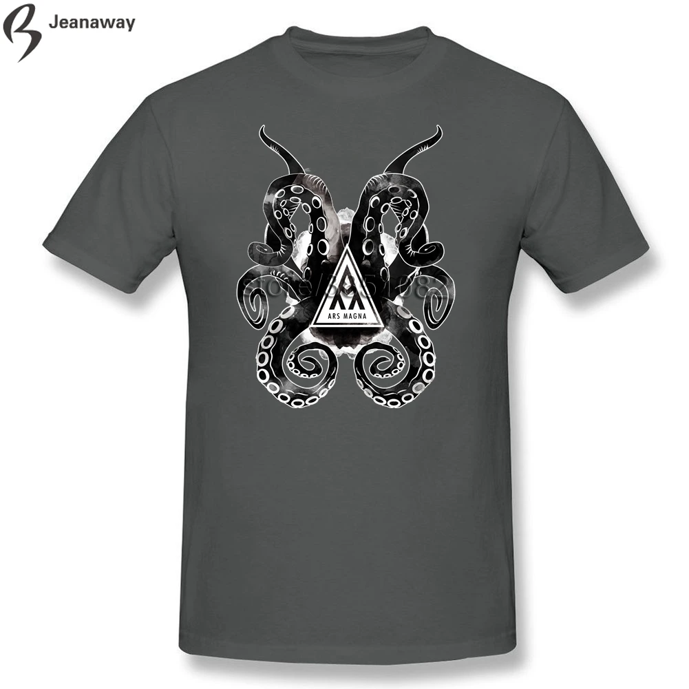 2018 новый тренд Для мужчин футболки чернила секрет короткий рукав полный хлопок