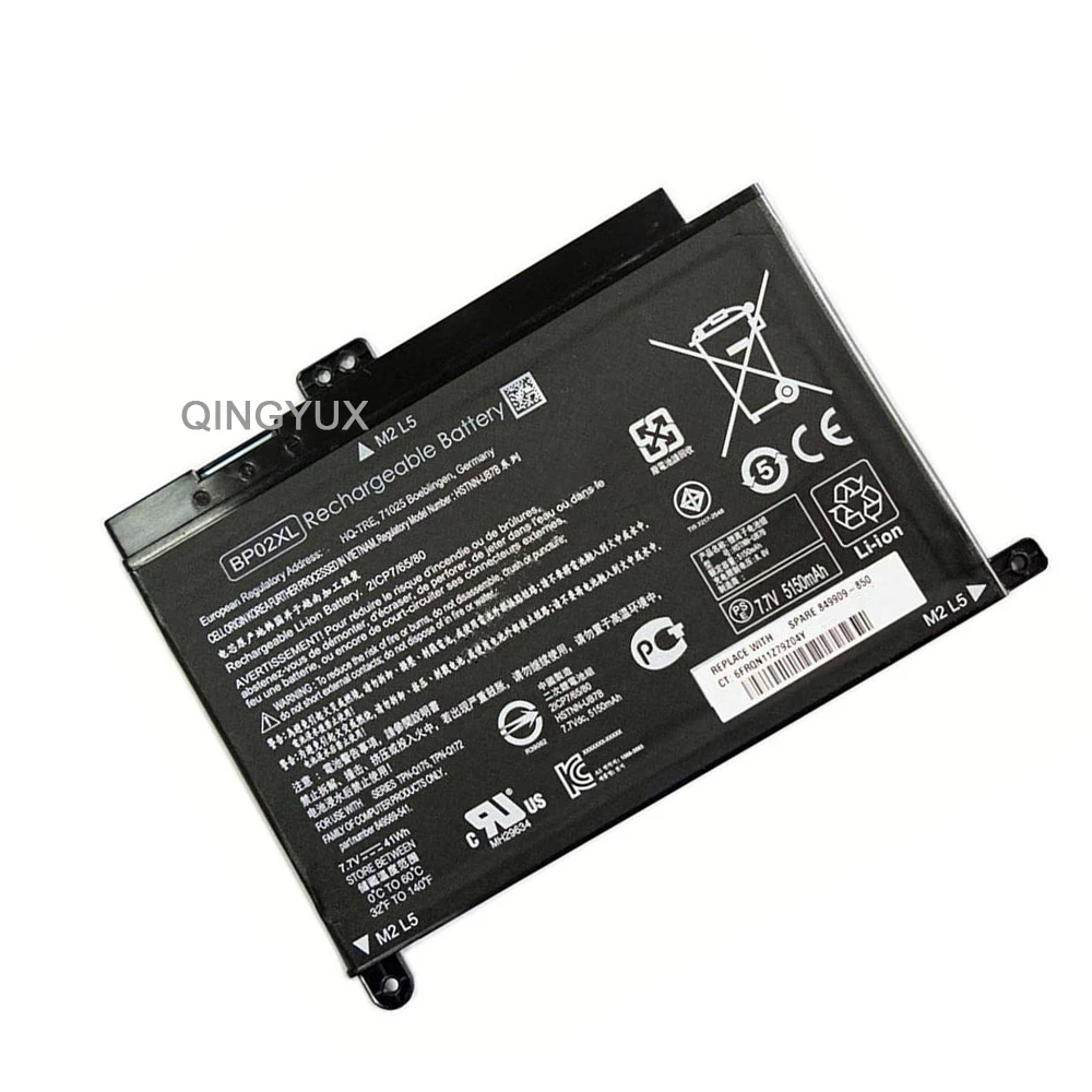 Новинка 7 V 41Wh BP02XL HSTNN LB7H UB7B Аккумулятор для ноутбука HP Pavilion PC 15 AU010WM|Аккумуляторы