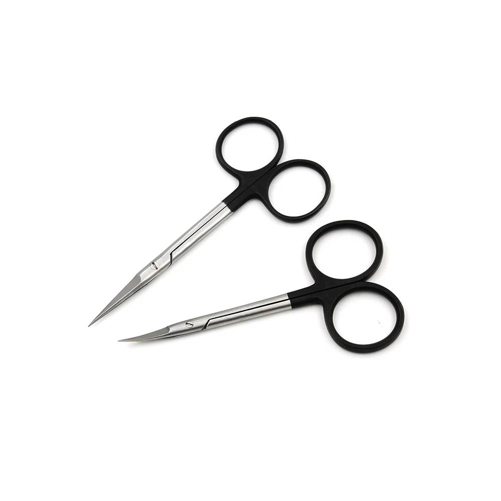 9.5cm curved -2pcs 2 шт нержавеющая сталь золотая ручка черная ручка серебряные ножницы для радужной оболочки для двойной хирургии век 10 см 9,5 см - Цвет: 9.5cm curved -2pcs