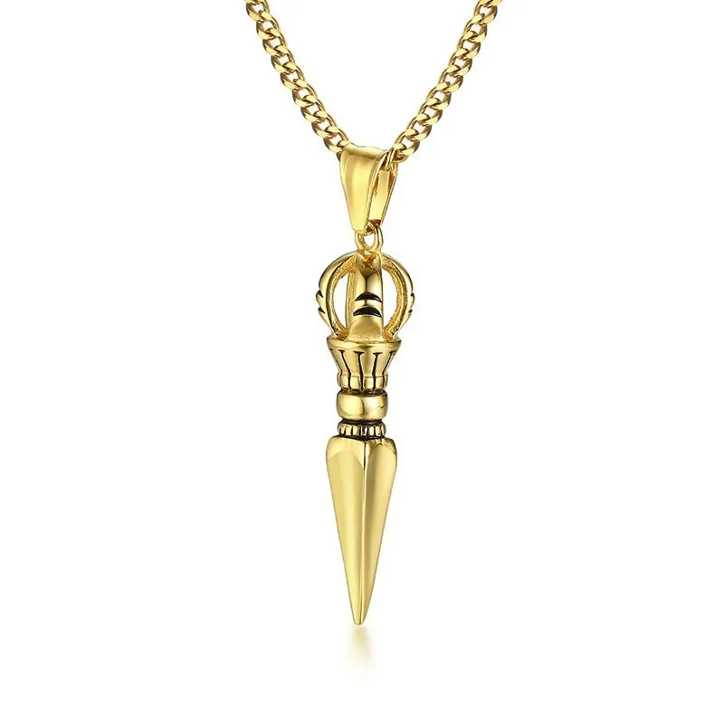 pendant necklace Phurba подвеска-кинжал Dorje Vajra очаровательное мужское ожерелье буддистская Ваджра Dorje Phurba энергия Серебро Золото Цвет 24 дюйма цепь - Окраска металла: pendant necklace