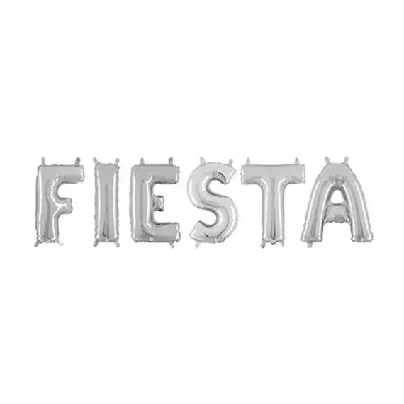 Фото 16-дюймовые воздушные шары с надписью FIESTA, золотистые и Серебристые гелиевые шары с надписью, баннер для вечеринки на курицу, праздничный дек... №4