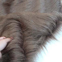 coffee solid shaggy faux fur fabric long pile fur costumes cosplay cloth 36x60 sold by the yard 150x92cm