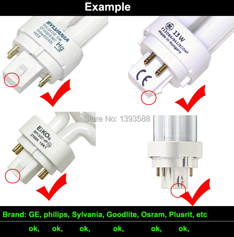 4 контакта G24 led лампочка pl 5 W 7 9 10 11 12 14 SMD5730 5050 2835 Светодиодная КЛЛ светильник AC85-265V