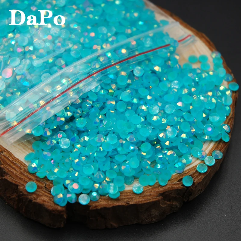 3D дизайн ногтей своими руками желе АБ Aquamarine Цвет Круглый Желе смолы горный