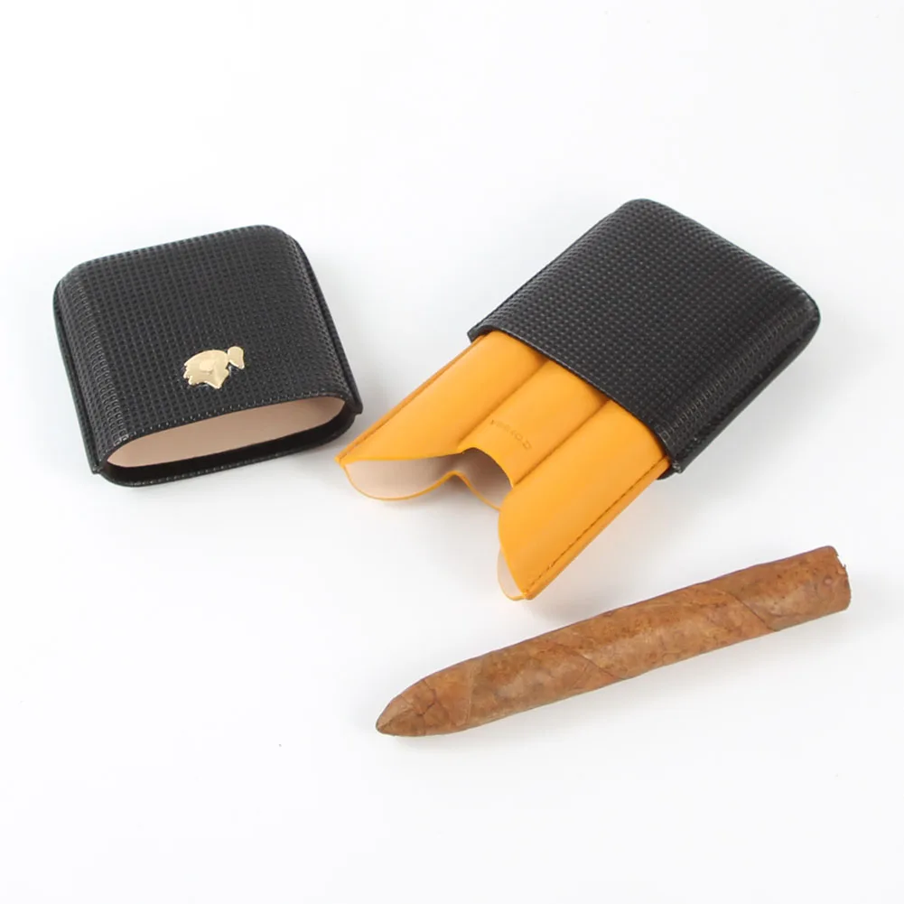 COHIBA хьюмидор чехол портативный аксессуар для сигар 3 трубки коробка кожа с