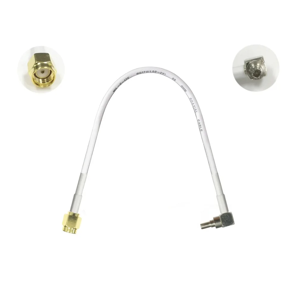 Обратный разъем RP SMA К CRC9 прямоугольный ОТРЕЗОК кабеля для 3G 4G HUAWEI ZTE USB-модемный