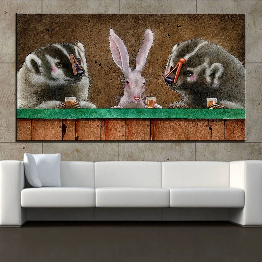 

Large size Printing Oil Painting stinking badgers Wall painting Wall Art Decoration Picture For Living Room painting No Frame