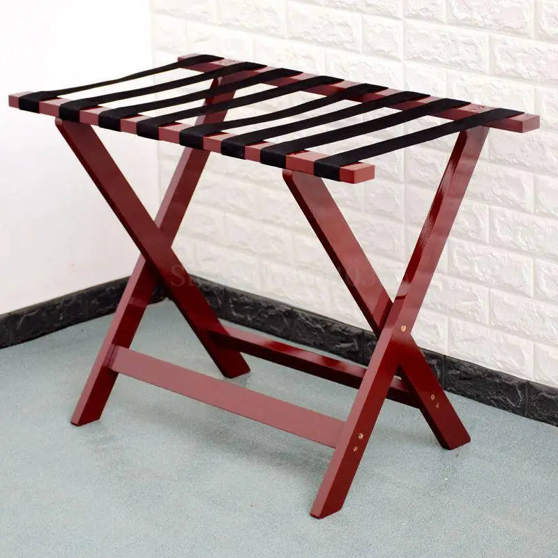 Solid wood luggage rack hotel floor folding racks home bedroom put sleep clothes simple shelves - Цвет: VIP 9