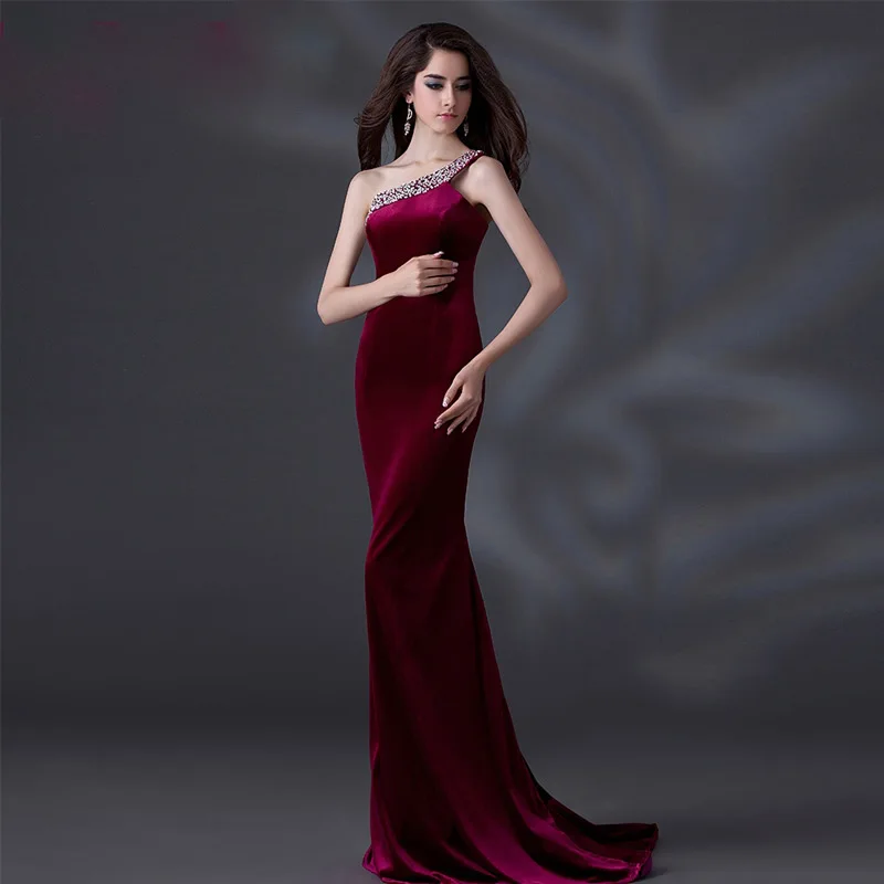 FADISTEE новое поступление платье на одно плечо в пол вечернее вечерние платья с