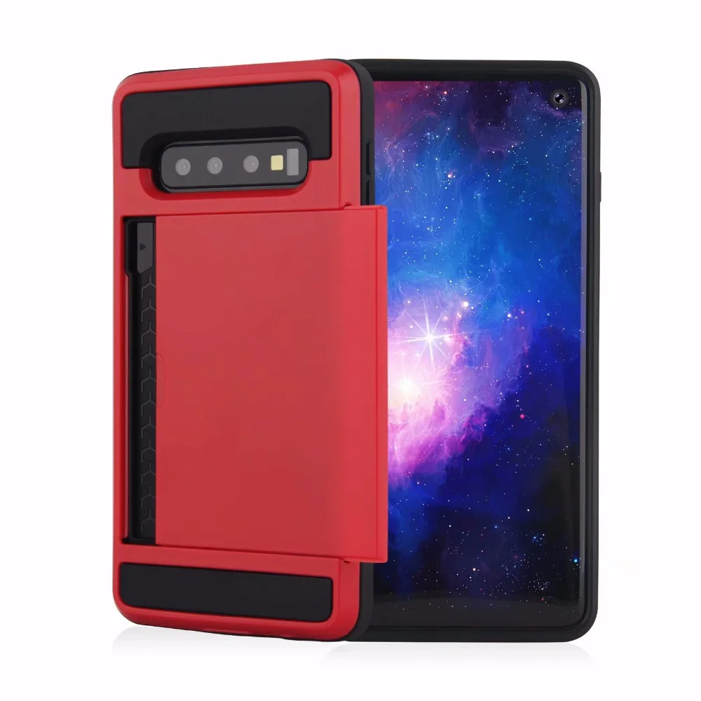 Чехол для samsung Galaxy S10 Plus Hybrid Armor, чехол для S10 E S10 Lite, держатель для кредитных карт, чехол с отделением для карт, задняя крышка