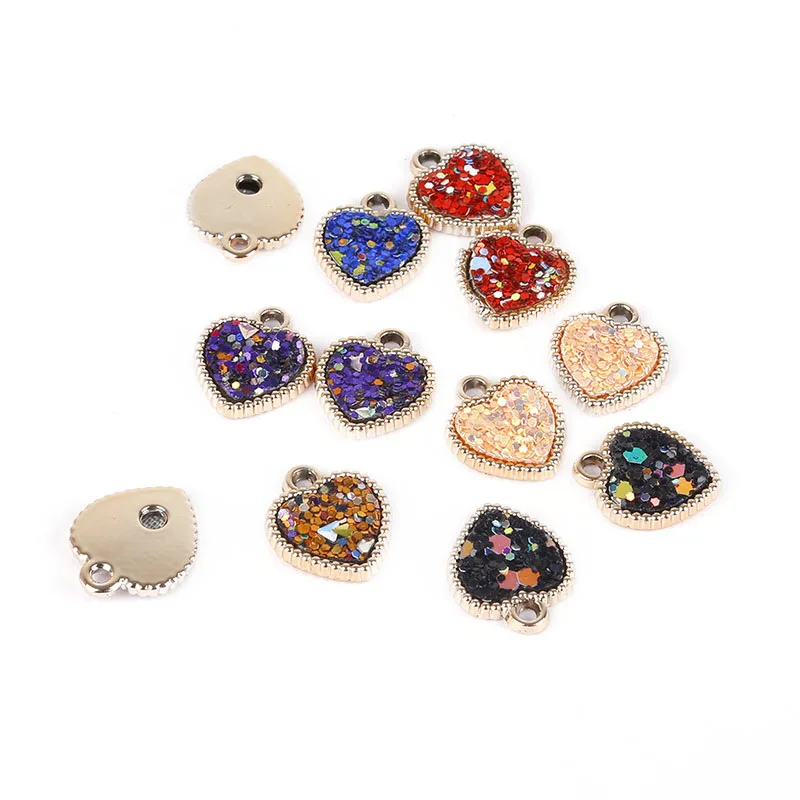 Модные подвески из поливинилхлоридной смолы с блестками 6 шт./Лот круглые