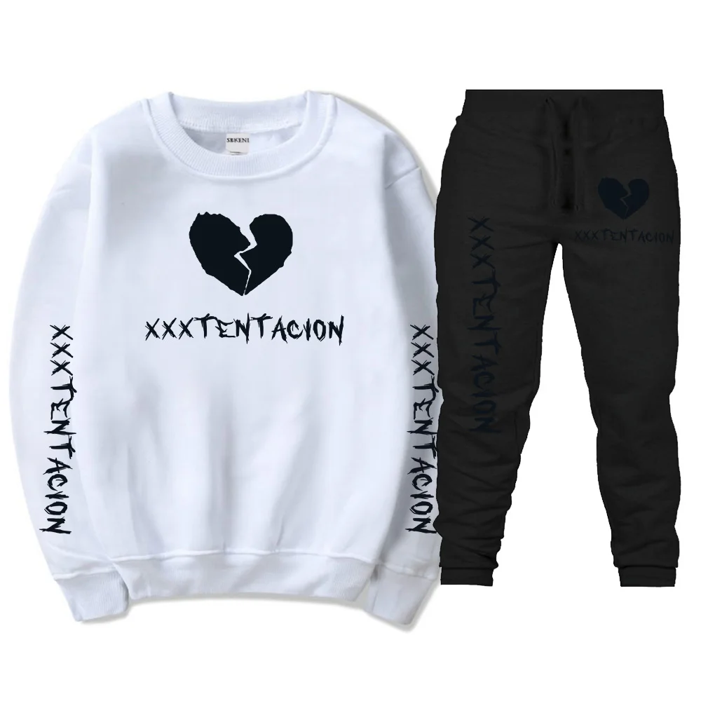 New Fashion Tracksuit men XXXTentacion Hip hop print cotton Hoodies+pants set casual sportsuits male autumn winter suits | Мужская