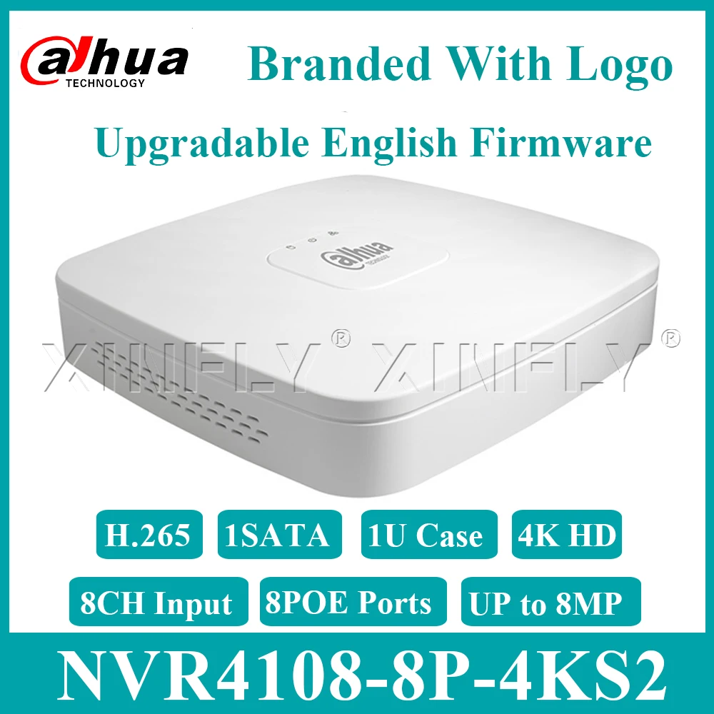 DAHUA оригинальный NVR4108 8P 4KS2 8CH Smart 1U 8PoE 4K & H.265 Lite замена NVR4104 P с