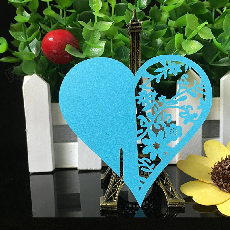 Сделай Сам 50 шт./компл. любовь сердце стол знак место имя карты вино стекло чашка