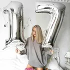 Воздушные шары, 32 дюйма, большие цифры, гелиевые, воздушный шар из фольги, золотистые, серебристые, розовые, красные, синие, надувные шары для дня рождения, свадьбы
