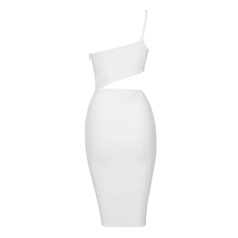 Midi Женщины Повязки Партии Летние Платья Мода Одно Плечо Sexy Талия Cut Out Рукавов Bodycon