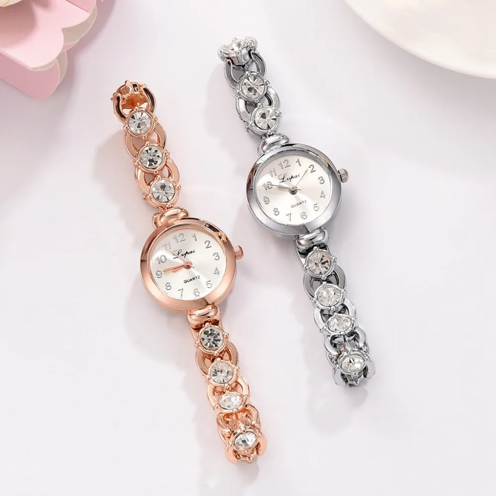 Relogio feminino Роскошные модные простые циферблат Сталь полосы аналоговые кварцевые часы Полный бриллиантовый браслет дамы подарок на день рождения часы A40
