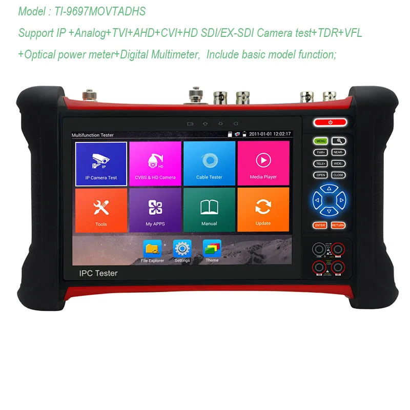 7 дюймовый H.265 4 K IP тестер AHD TVI SDI CVI CVBS систем Скрытого видеонаблюдения с дисплеем