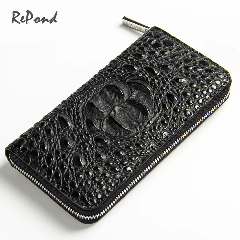 Роскошный кожаный Крокодил Для мужчин долго бумажник мужской Портативный