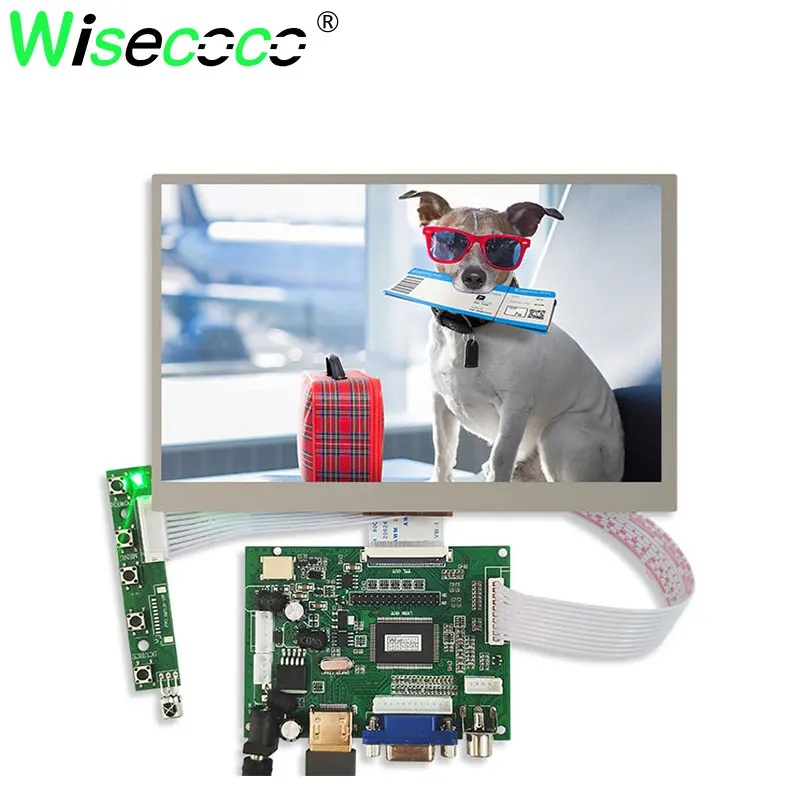 Wisecoco 7 дюймовый ЖК дисплей 1024*600 TFT экран с приводной платой для планшета и raspberry Pi 2