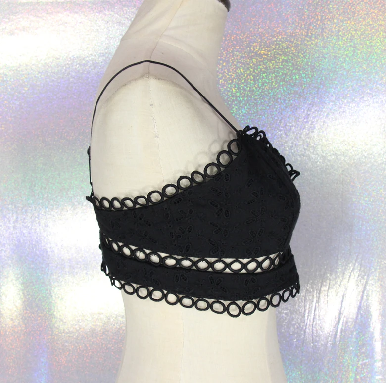 Для женщин бретели черный белый цвет Кружево Bralette сексуальный ремень майка Дамы
