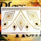 Временная татуировка SHNAPIGN, 25 видов, боди-арт, Ромб, золотой дизайн, наклейка для татуировок Flash, 3-5 дней, водонепроницаемая, 21*15 см