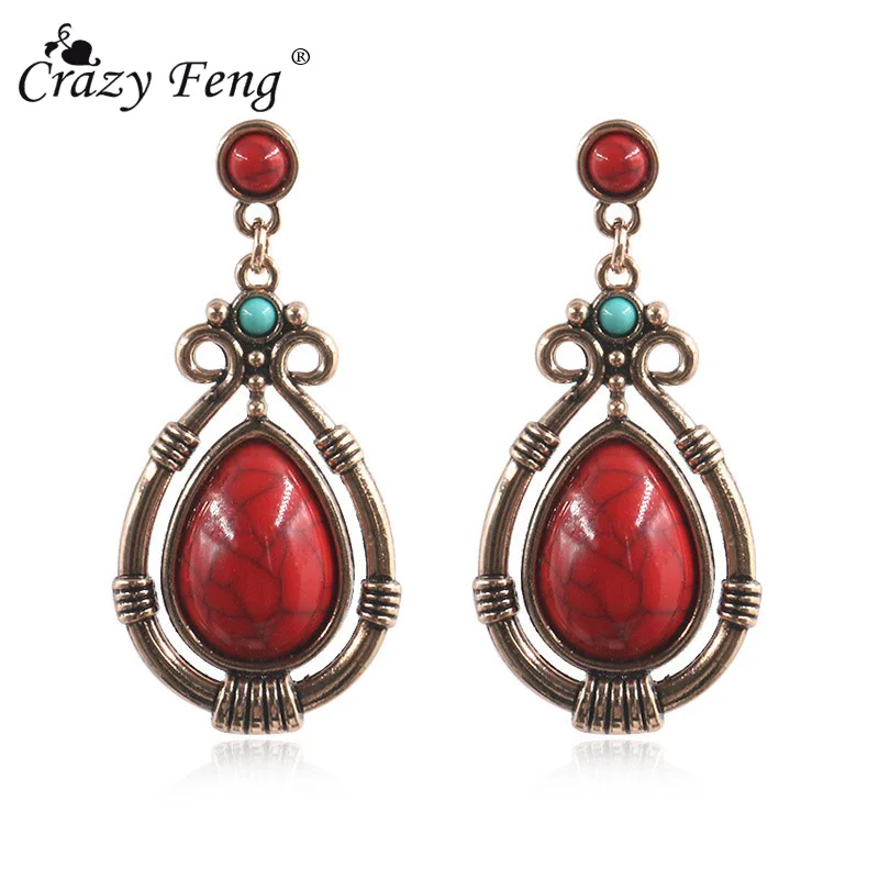 Серьги подвески Crazy Feng женские длинные в винтажном стиле Висячие этническом с