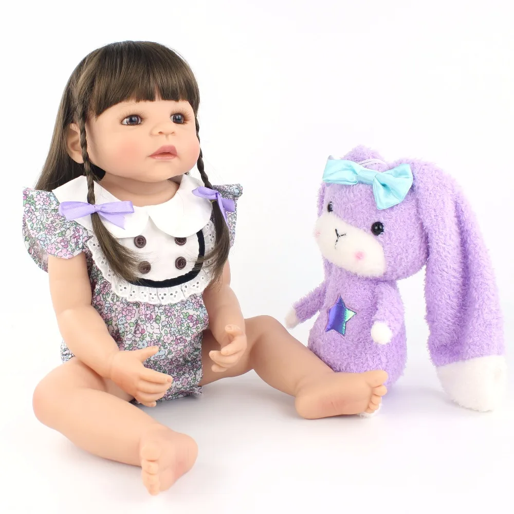 55 см полный силиконовый корпус Reborn Baby Doll игрушка для девочки новорожденная принцесса малыш младенцы Bebe классический Bonecas игрушка подарок на день рождения