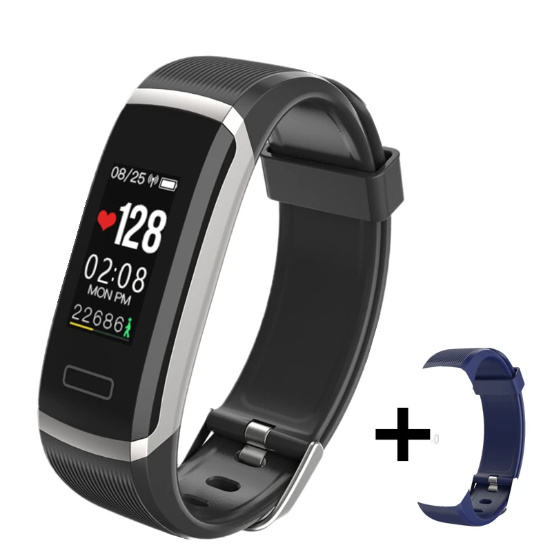 Wearpai GT101 умный Браслет цветной экран умный браслет женский мужской спортивный фитнес-трекер монитор сердечного ритма водонепроницаемый ip67 - Цвет: Black-blue