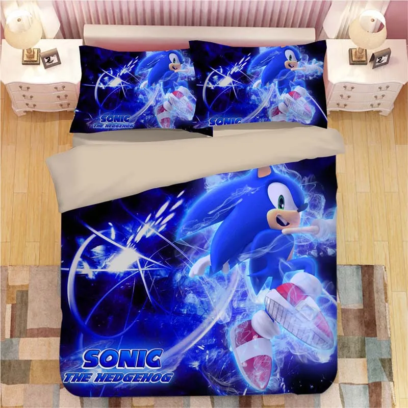 Sonic The Hedgehog Bedding Set Super Mario Bros Duvet Covers Pillowcases Twin Full Queen King Comforter Bedding Sets Bed Linen - Цвет: 21
