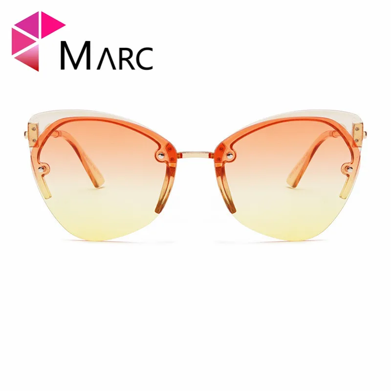 Женские солнцезащитные очки кошачий глаз Mark Fashion полуоправы с прозрачным