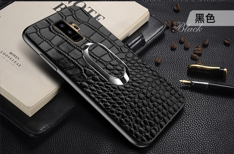 Чехол для телефона для samsung Galaxy S10 S10E S9 плюс S7 край S8 Note 8 9 A5 автомобильный держатель Магнитный кронштейн с кольцом-присоской для карт и узором «крокодиловая кожа»