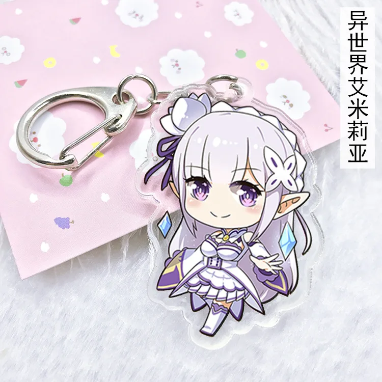 Аниме Re: жизнь в другом мире от zero Emilia Rem Ram Подвески Акриловый Брелок фигурка