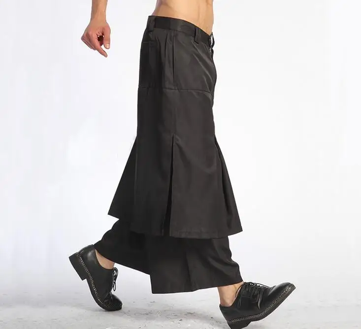 27-41 горячая/Весенняя Мужская Новая мода черная имитация два девять очков брюки