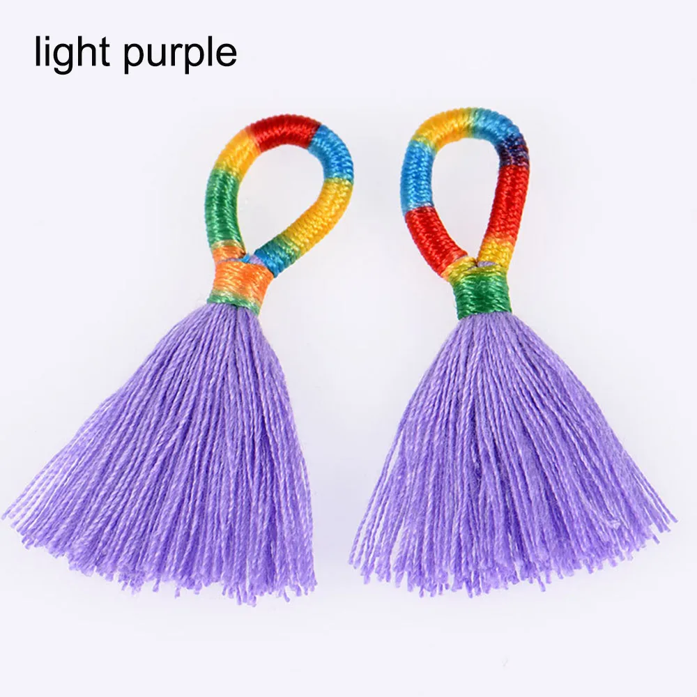 light purple 5 шт. мини хлопчатобумажная бахрома подвеска «сделай сам» подвесное кольцо маленькая кисточка отделка ювелирных изделий изготовление одежды шторы Швейные аксессуары - Цвет: light purple
