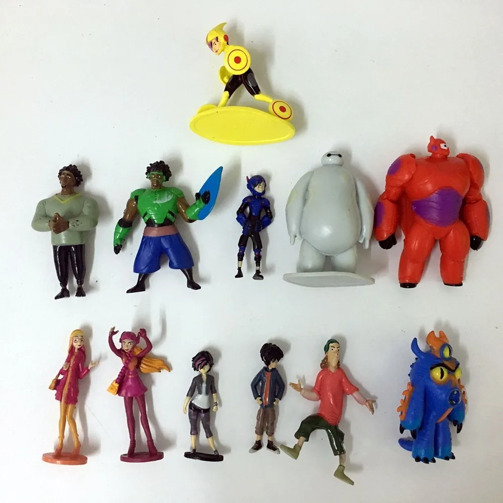 12 шт./лот большой герой 6 baymax милые Мультяшные игрушки микро пейзаж сцена бигеро