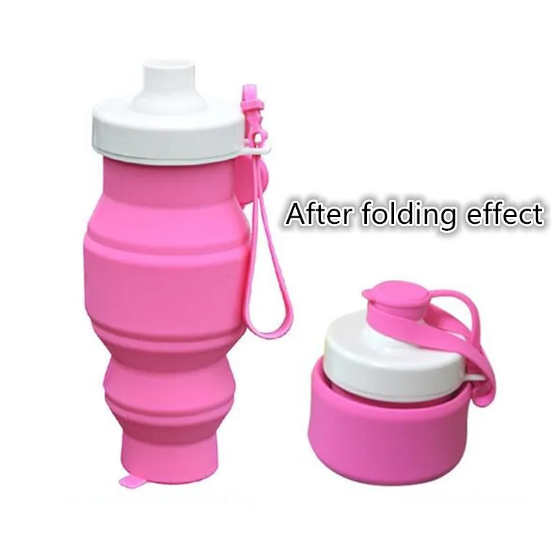 530ml bottles Europe United States popular outdoor sports travel kettle portable Shatterproof silicone folding fitness | Дом и сад