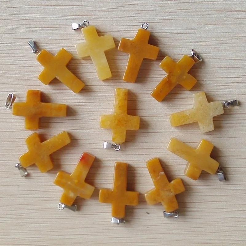 2018 модные лидер продаж подвески из натурального камня крест подходят для